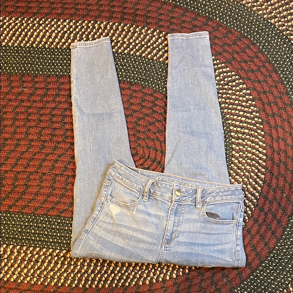 American Eagle Super Stretch Light Wash High Rise Jegging Size 4 Short